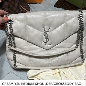 Yves Saint Laurent Cream Shoulder Bag